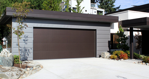 Standard Steel one piece and Flush sectional garage door ( Long Panel ) brown